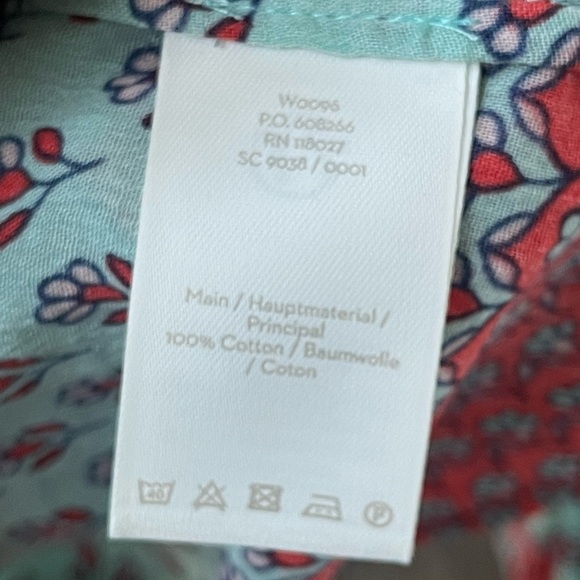 Boden | Easy Cotton Blouse Tassels Printed Preppy Colorful Boho 2 - Picture 4 of 5